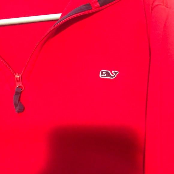 Red Vineyard Vines Quarter Zip Fancy Sweater - Picture 3 of 4